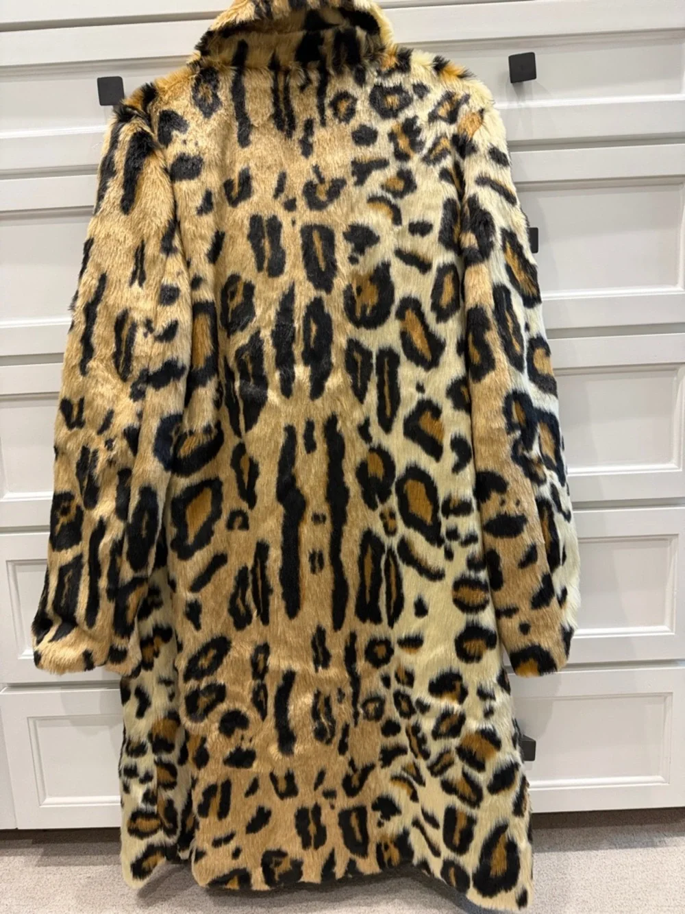 Show Me Your MuMu Leopard-Print Faux Fur Coat in Tan, Black & Cream - Picture 4 of 5